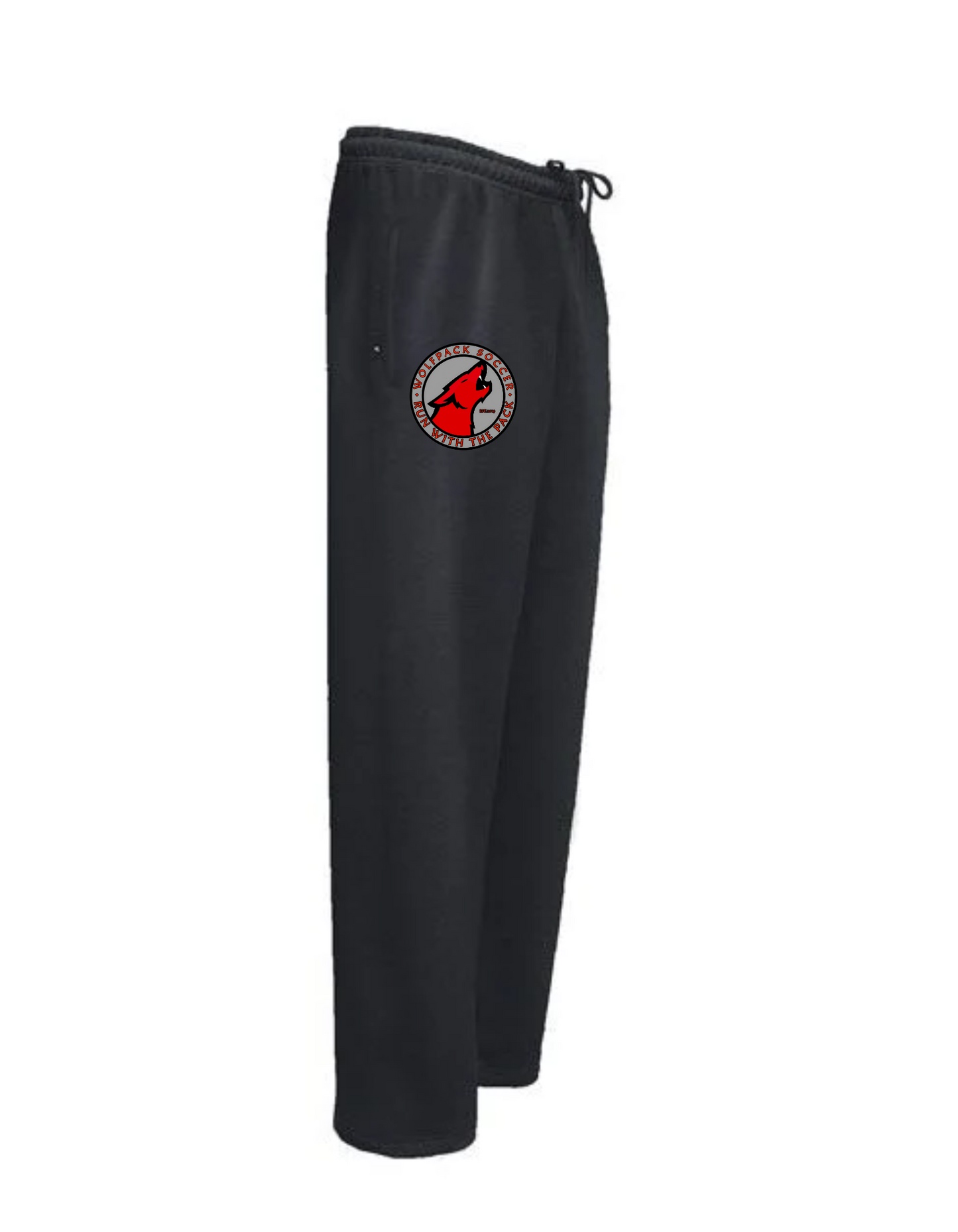 Wolfpack Soccer - Pennant Black Straight-Leg Sweatpants