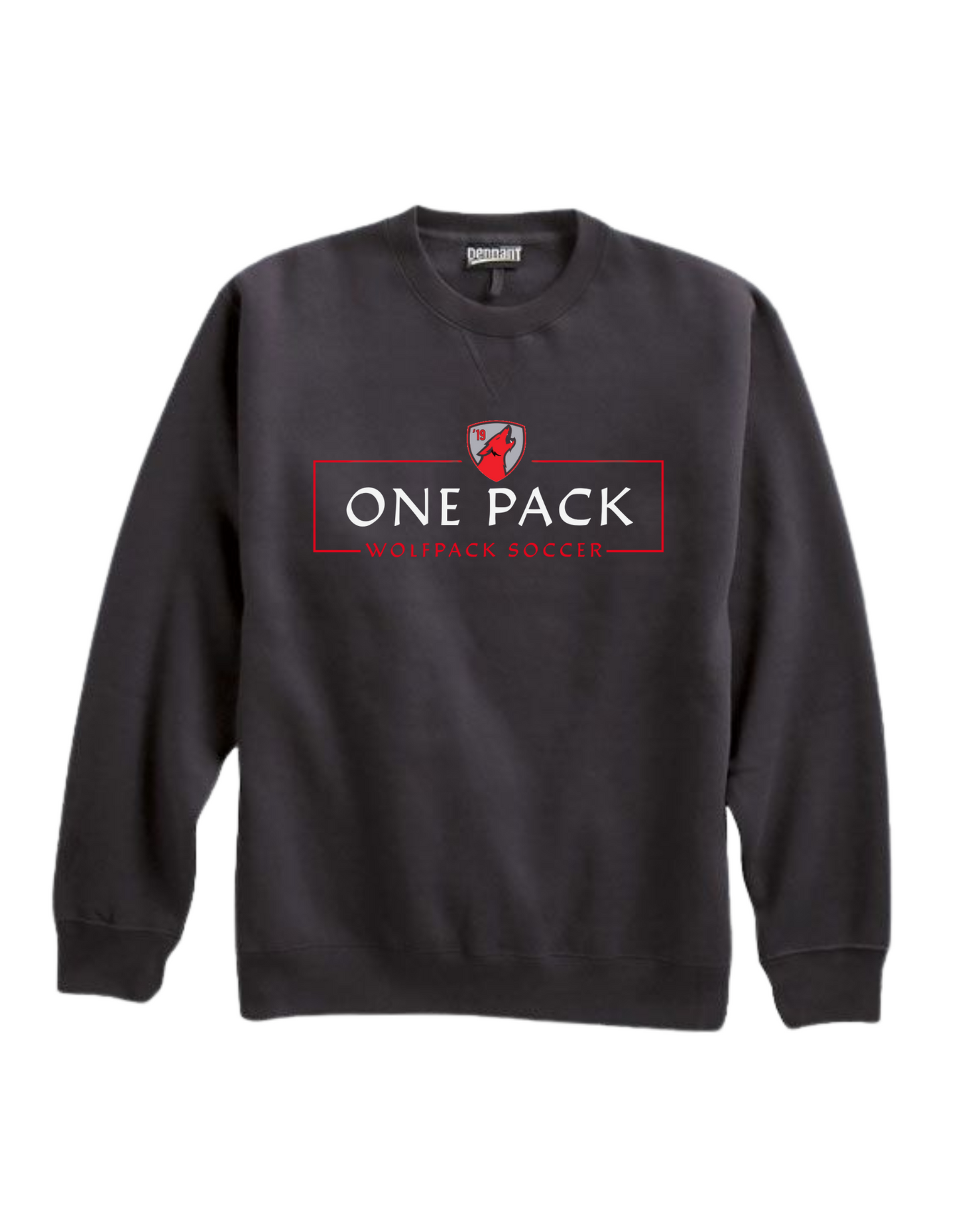 Wolfpack Soccer - Pennant Black Heavyweight Crewneck