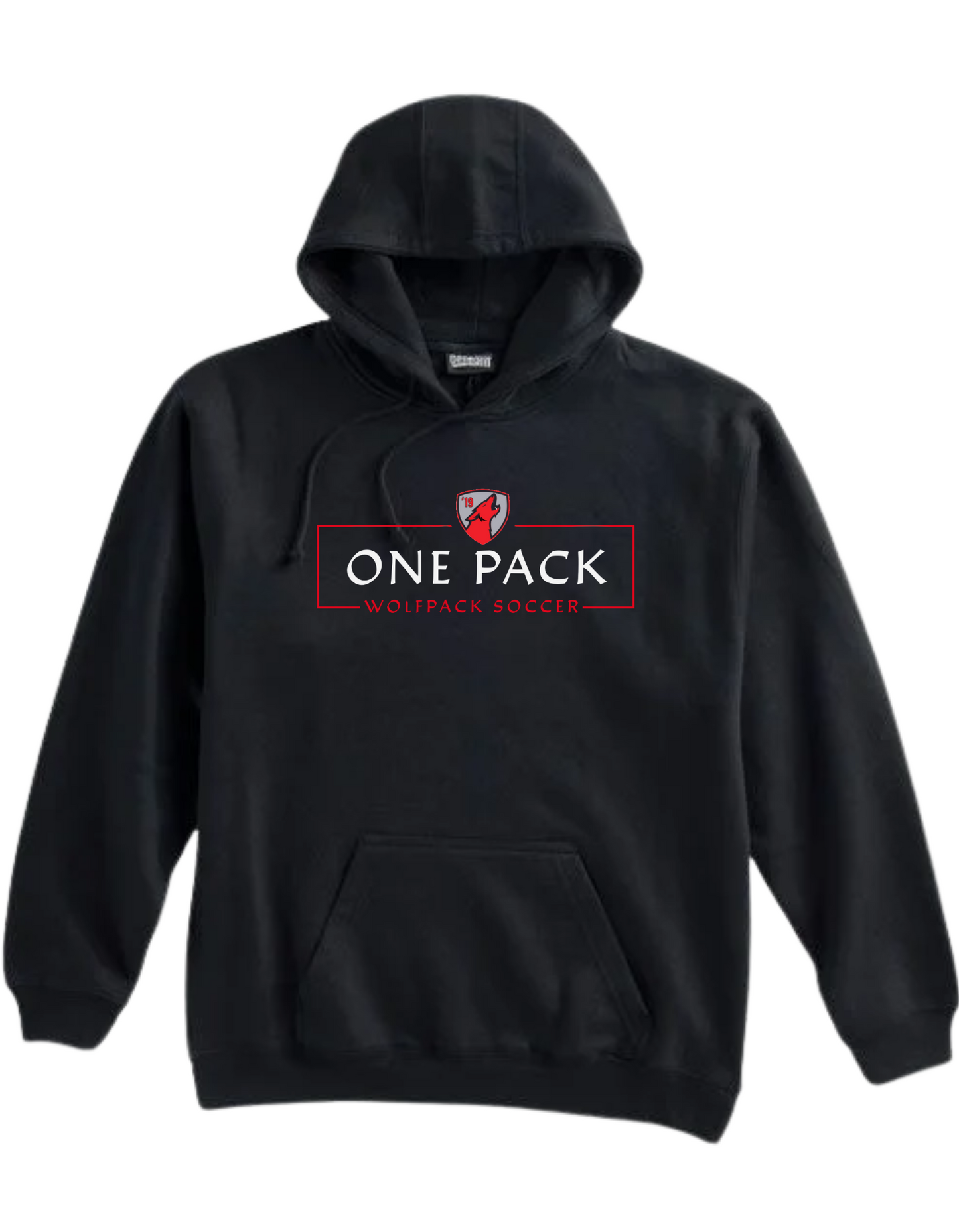 Wolfpack Soccer - Pennant Black Heavyweight Hoodie