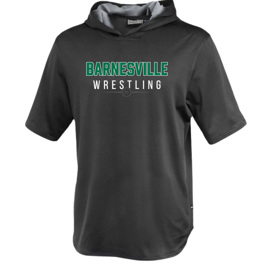 Barnesville Wrestling - short sleeve warmup hoodie V2