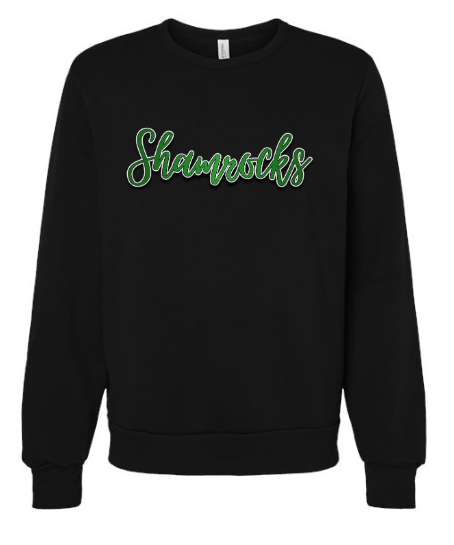 Barnesville PTA - Bella Canvas Black Crewneck - Metallic Puff & Glitter