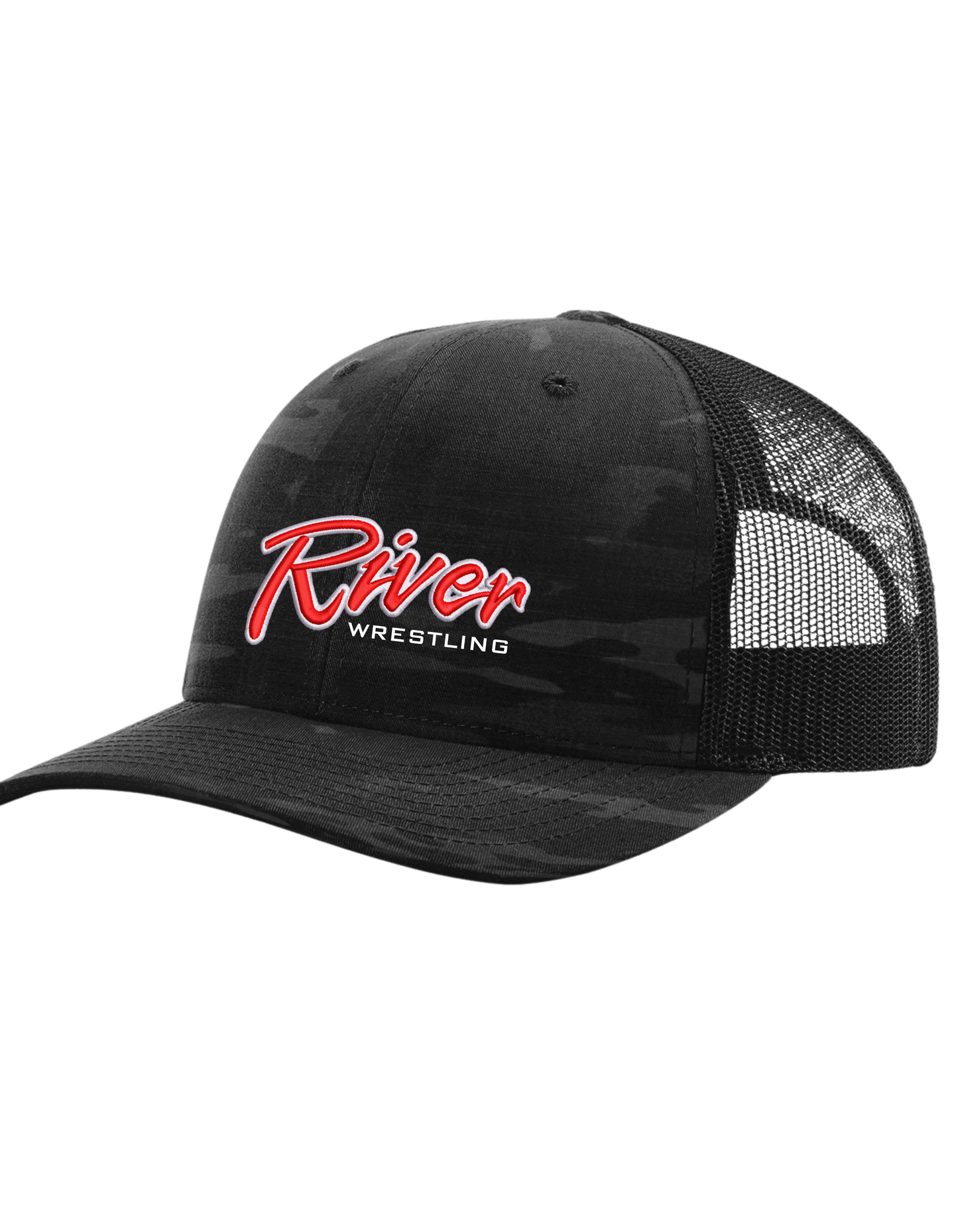 River Wrestling - Richardson Camo 112PT black Embroidered