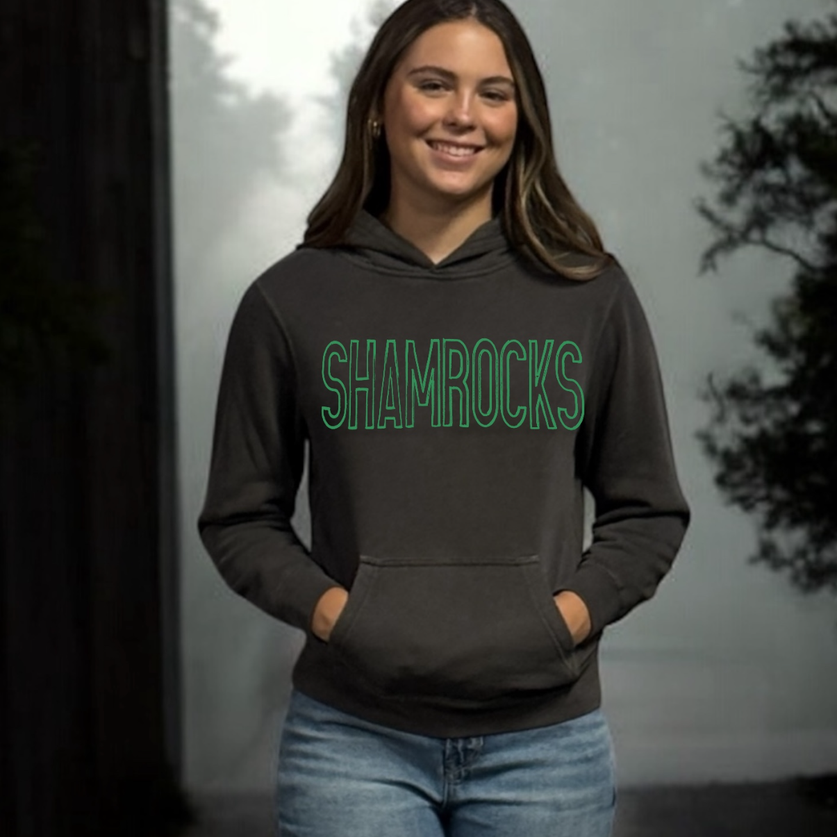 Barnesville Volleyball - Independant Washed Black Garment Dyed Mid-Weight Hoodie - 3D Puff Embroidery