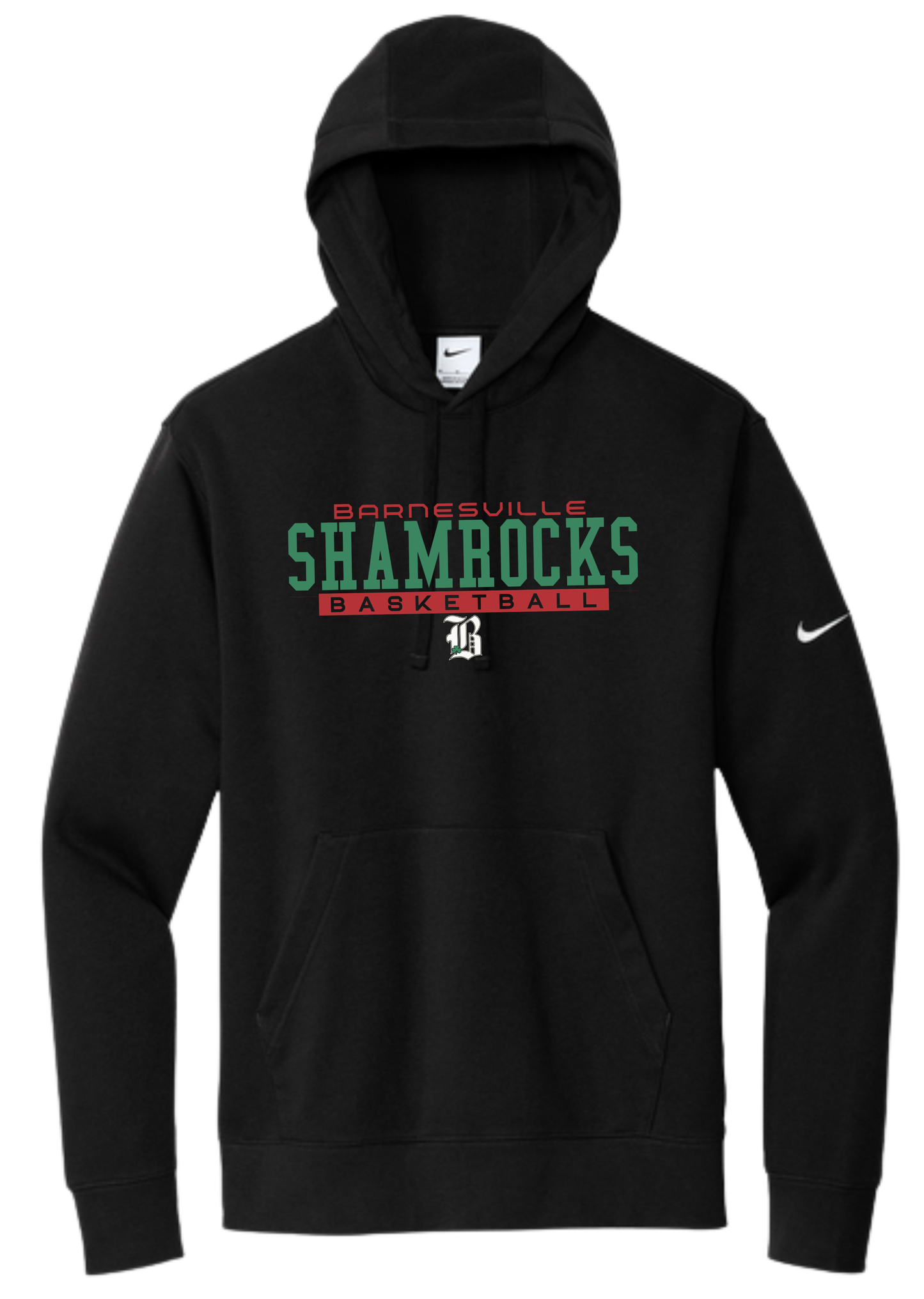 Barnesville HS Basketball -- Nike Black Club Fleece Hoodie