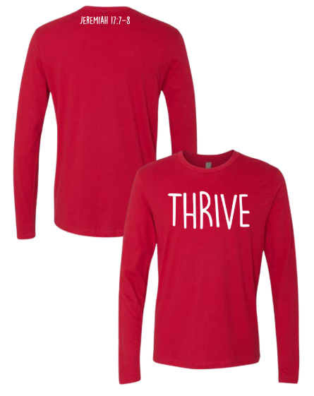 Thrive - Next Level Red Long Sleeve Tee
