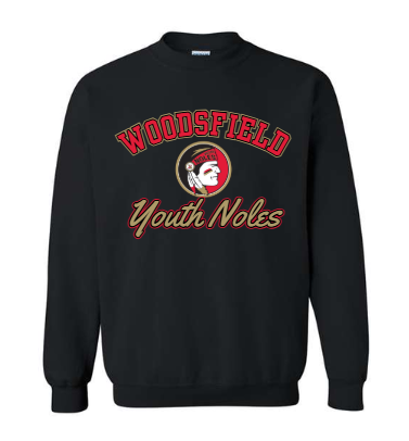 Youth Noles Cheer - Gildan Black Crewneck