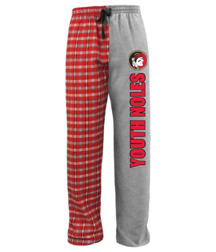Youth Noles Cheer - Pennant Halftime Flannel Pant - Red/Grey - Embroidery