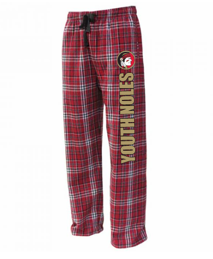 Youth Noles Cheer - Pennant Flannel Pants - Red / White - Embroidery