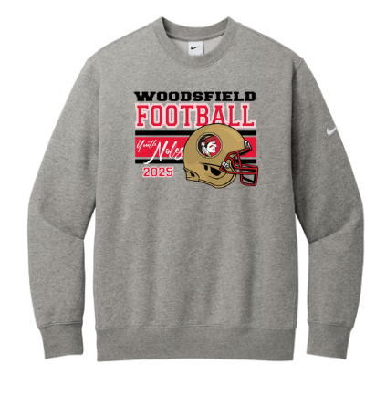 2025 Youth Noles Football - Nike Grey Fleece Crewneck