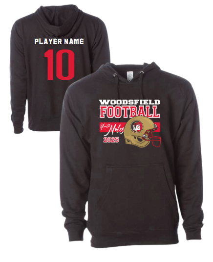 2025 Youth Noles Football - Independant Black Mid-Weight Hoodie
