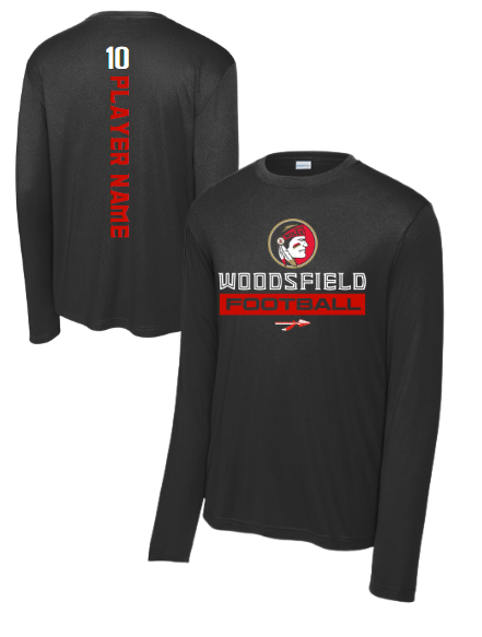 2025 Youth Noles Football - Sport-Tek Black Performance Long Sleeve Tee