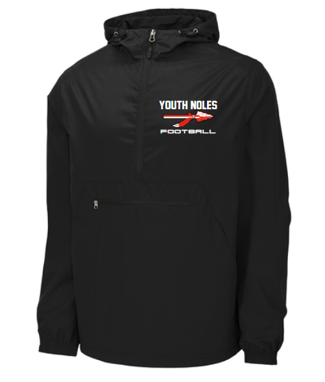 2025 Youth Noles Football - Sport-Tek Black Packable Rain Jacket - Embroidery