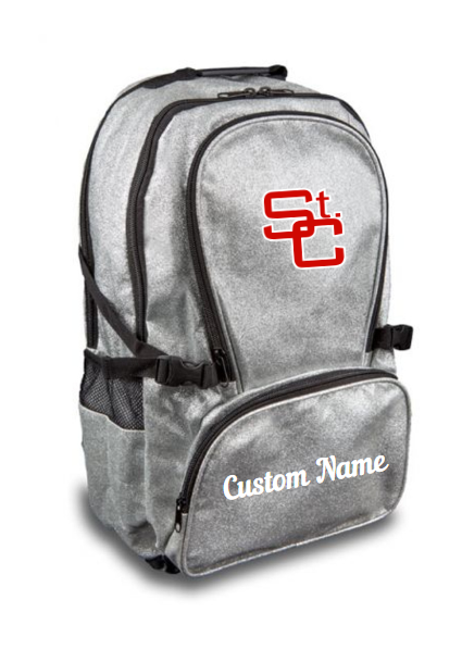 STC Swag Shop - Silver Glitter Backpack - Embroidered