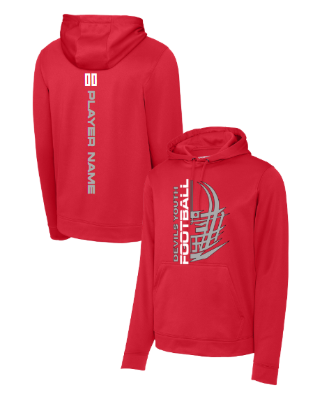 STC Youth Football - Sport-Tek Red Performance Hoodie