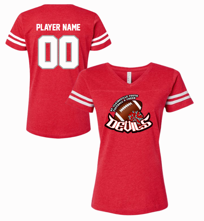 STC Youth Football - LAT Red Women's Football V-Neck