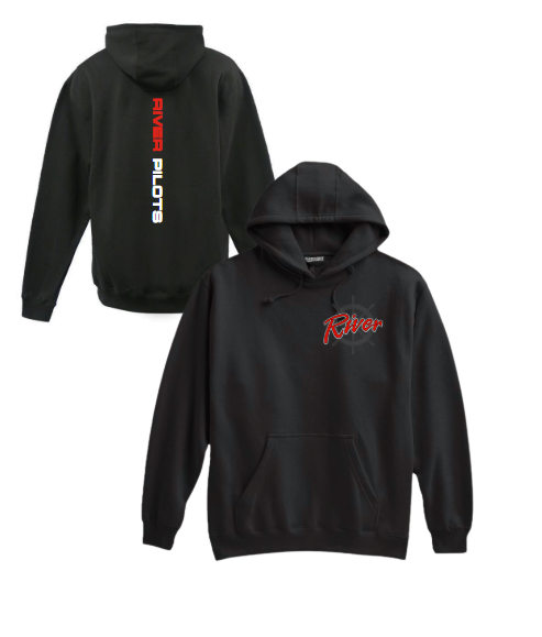 River Jr. High Football - Pennant Black Heavyweight Hoodie