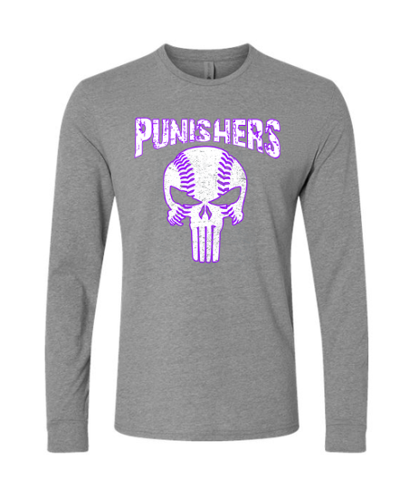 Punishers Softball - Next Level Grey CVC-Blend Long Sleeve Tee