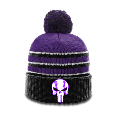 Punisher Softball - Richardson Stripped Cuff Pom Beanie - Embroidered