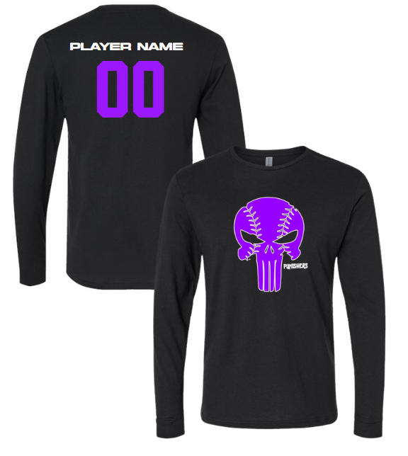 Punishers Softball - Next Level Black CVC-Blend Long Sleeve Tee