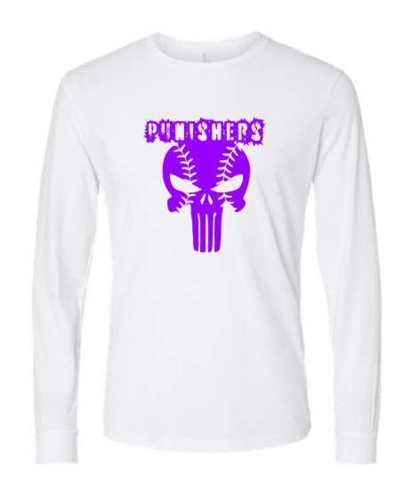 Punishers Softball - Next Level White CVC-Blend Long Sleeve Tee