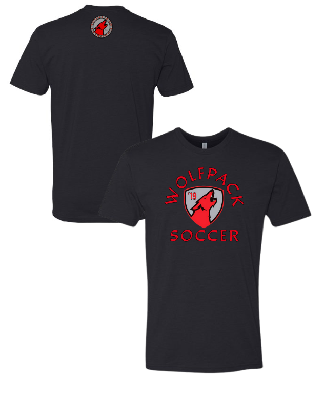 Wolfpack Soccer - Next Level Tri-Blend Black Tee
