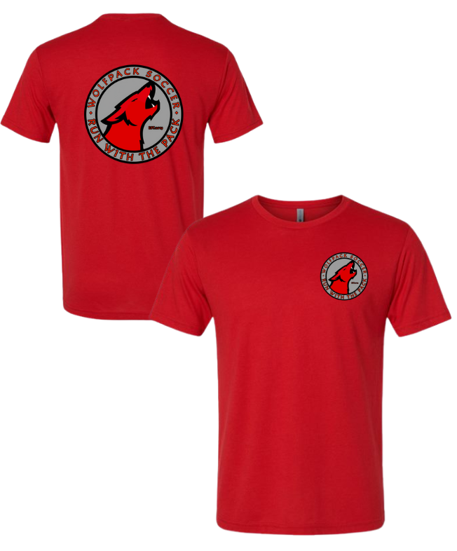 Wolfpack Soccer - Next Level Tri-Blend Red Tee