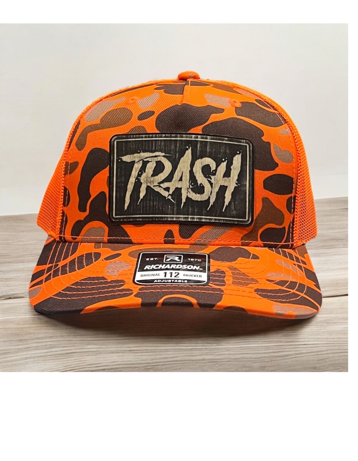 Richardson Duck Camo Trucker with Wooden Patch