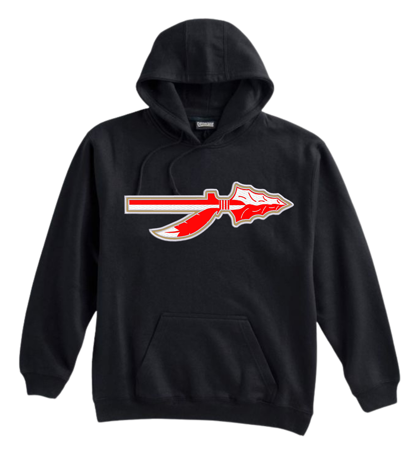 2025 Youth Noles Football - Pennant Black Super Heavyweight Hoodie - Custom HTV Brick / Twill Applique