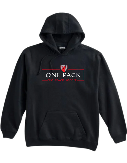 Wolfpack Soccer - Pennant Black Heavyweight Hoodie