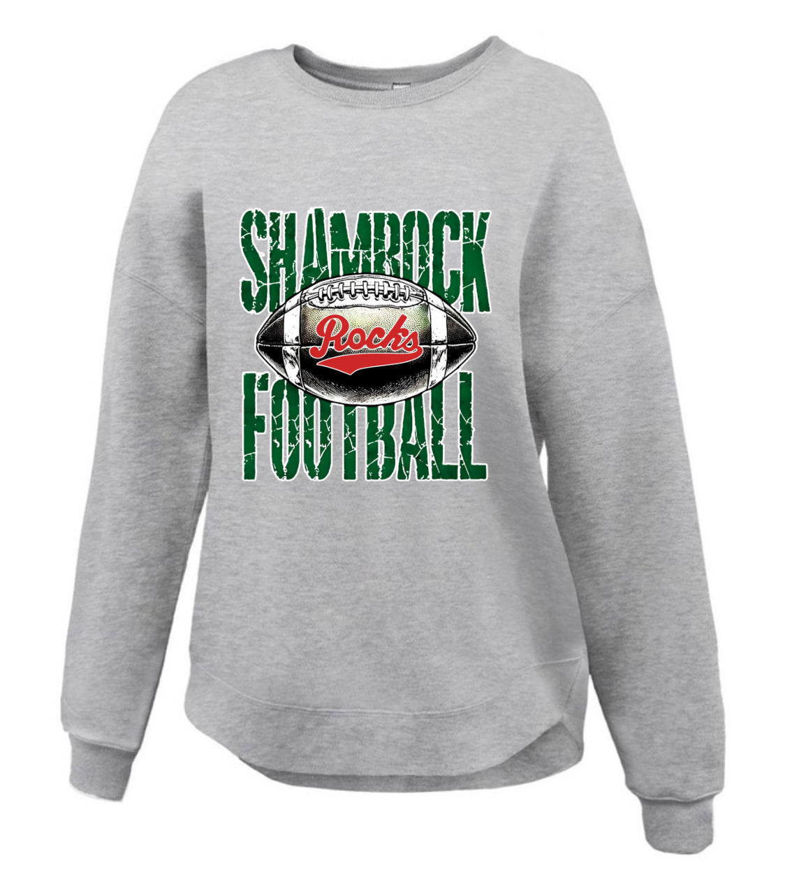Barnesville Football - Pennant Grey Women's Curve Bottom Crew
