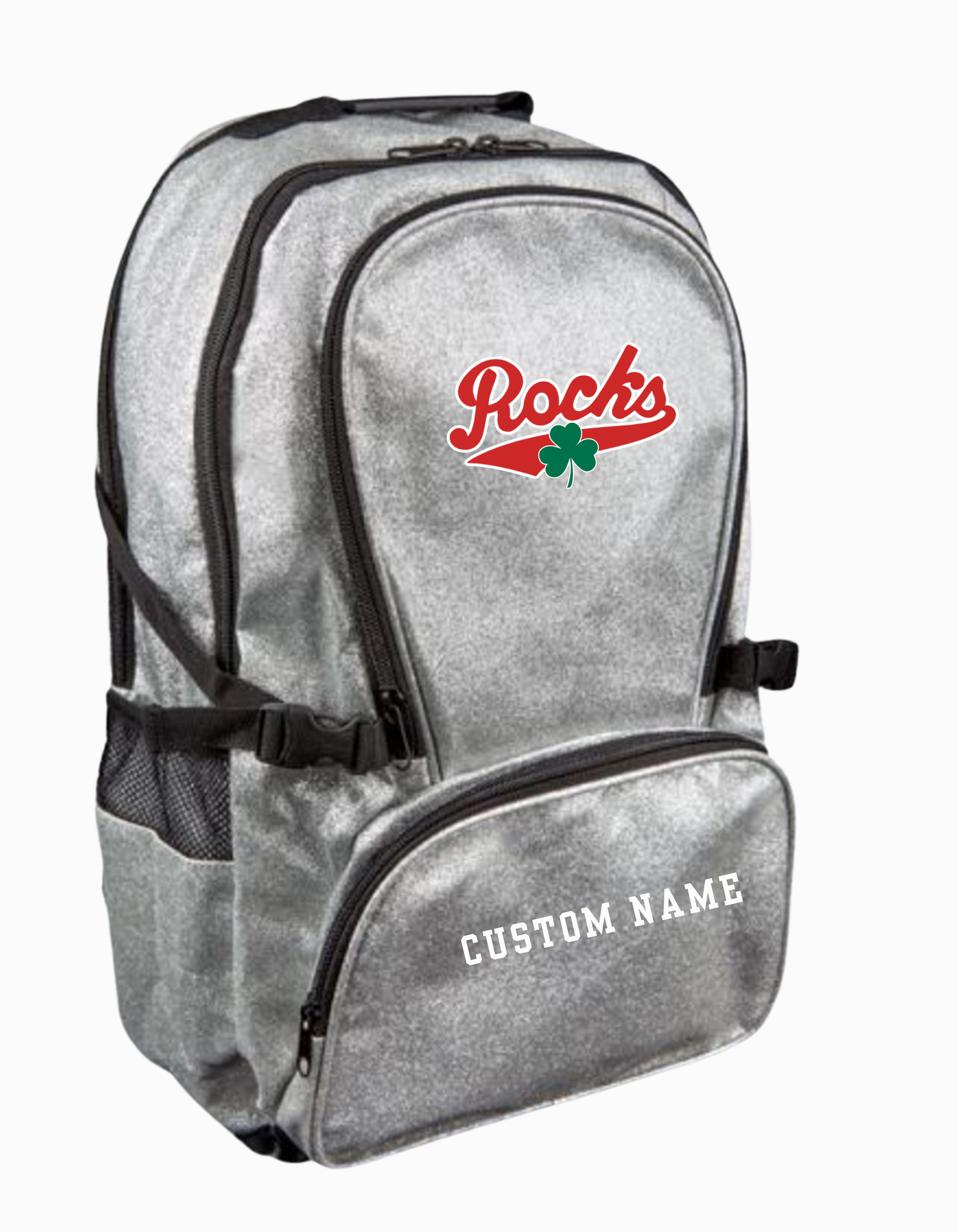 Barnesville Swim - Silver Glitter Backpack - Embroidered