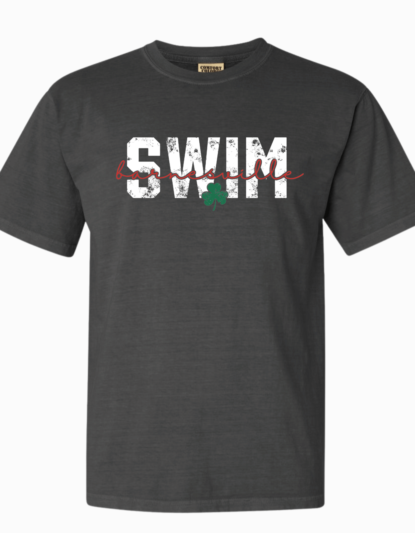 Barnesville Swim - Comfort Colors Washed Black Garment-Dyed Heavyweight Tee