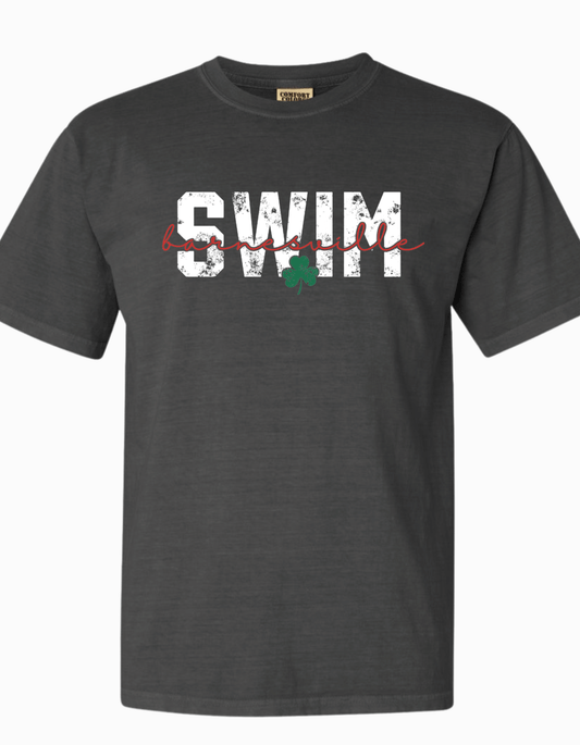 Barnesville Swim - Comfort Colors Washed Black Garment-Dyed Heavyweight Tee
