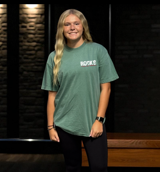 Barnesville Volleyball - Comfort Colors Washed Kelly Garment-Dyed Heavyweight Tee - Oversized Back Print