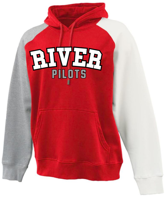 River Wrestling - Pennant colorblock fleece hoodie