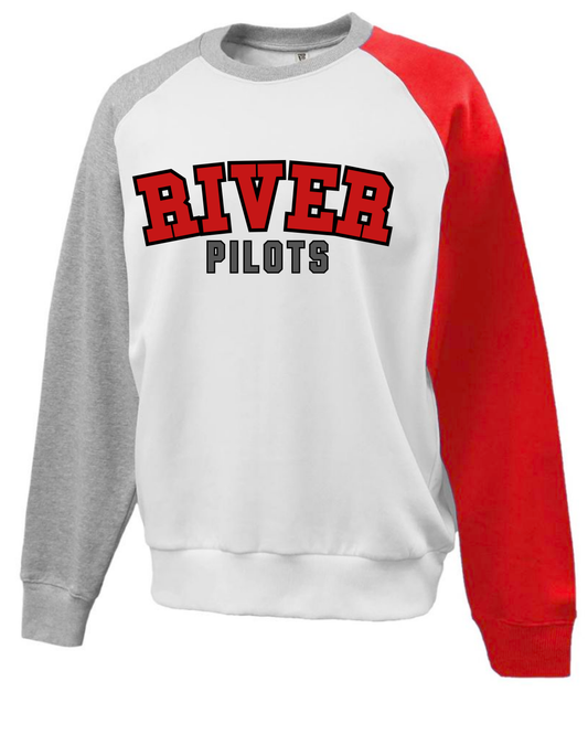 River Wrestling - Pennant colorblock fleece crew
