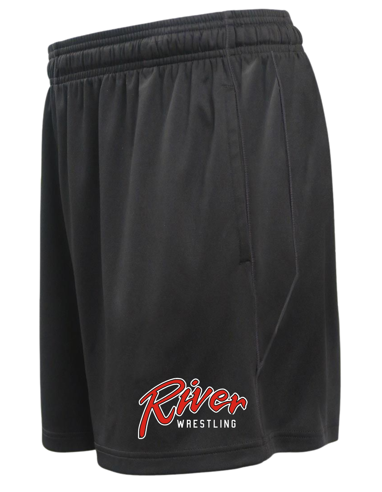 River Wrestling - Pennant Black Revel Shorts w/ Pockets
