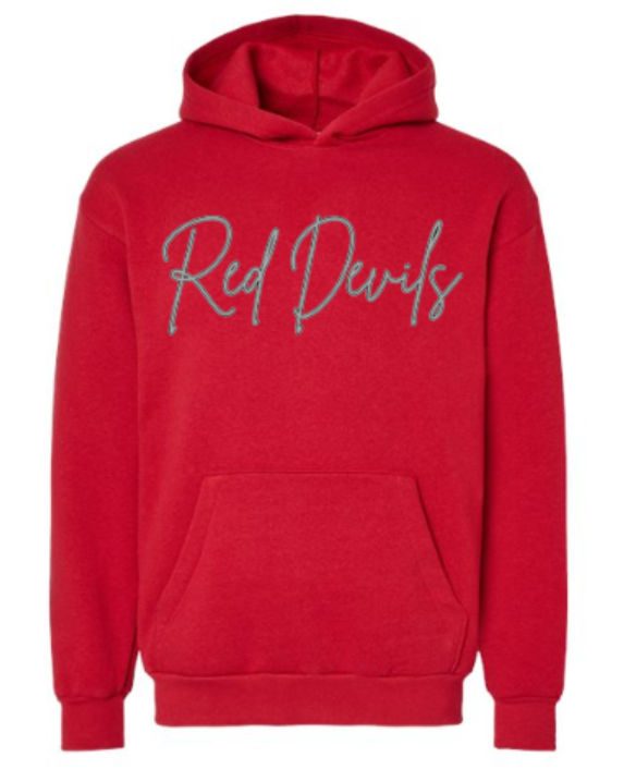 STC - Hoodie - Red Devils Metallic Silver 3D HTV