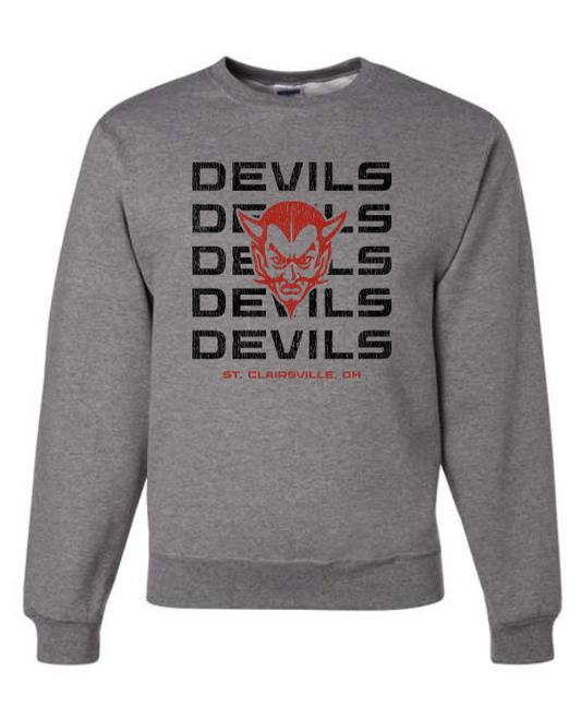 STC - Crewneck Sweatshirt - Grey - Devils Vintage