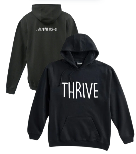 Thrive - Pennant Black Heavyweight Hoodie