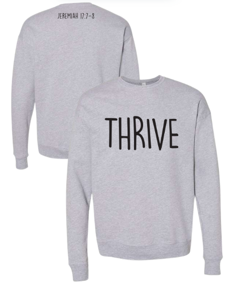 Thrive - Bella Canvas Grey Drop Sholder Crewneck