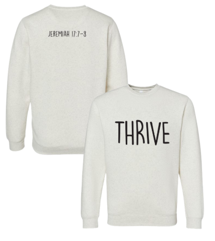 Thrive - LAT Natural Heather Crewneck