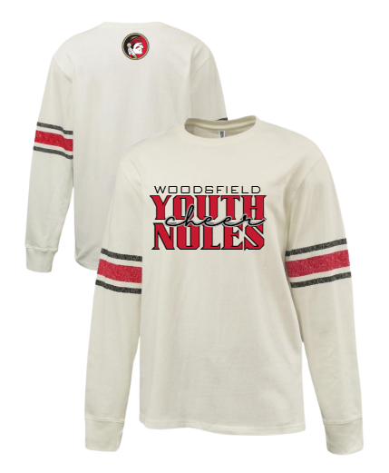 Youth Noles Cheer - Pennant Red Stripe Archive Crewneck (Oversized Fit)