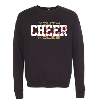 Youth Noles Cheer - Bella Canvas Red Crewneck (Oversize Fit)