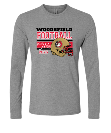 2025 Youth Noles Football - Next Level Grey CVC-Blend Long Sleeve Tee