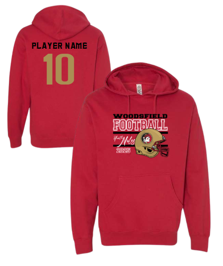 2025 Youth Noles Football - Independant Red Mid-Weight Hoodie