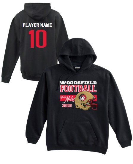 2025 Youth Noles Football - Pennant Black Heavyweight Hoodie