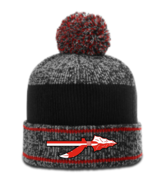 2025 Youth Noles Football - Richardson Grey / Red Pom Beanie - PVC Patch
