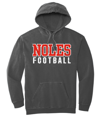 2025 Youth Noles Football - Independant Vintage Black Garment Dyed Mid-Weight Hoodie