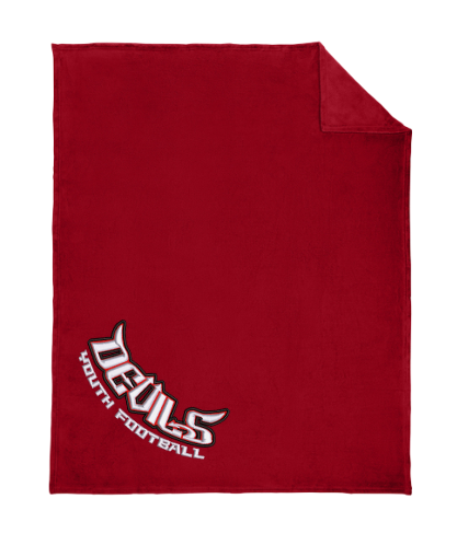 STC Youth Football - Red Ultra Plush Blanket - XL Embroidery